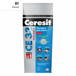 CERESIT CE33 затирка для швов Белый 2 кг./12/432  2092228